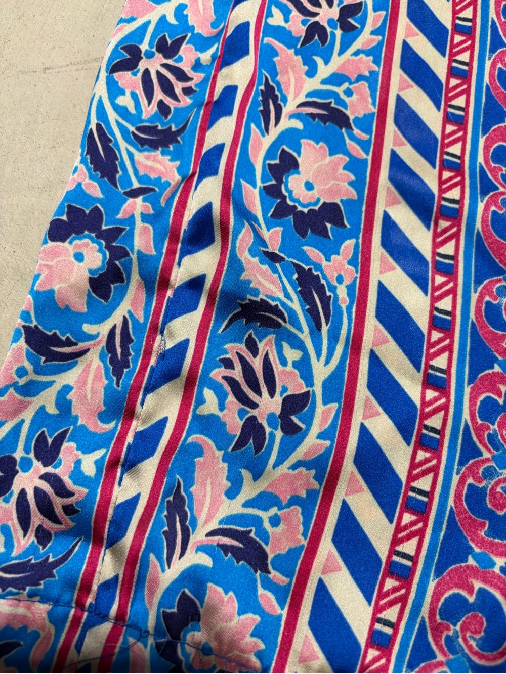 Zara Blue Multi-Pattern Wide-Leg Pants - Picture 14 of 14
